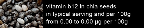 vitamin b12 in chia seeds information and values per serving and 100g